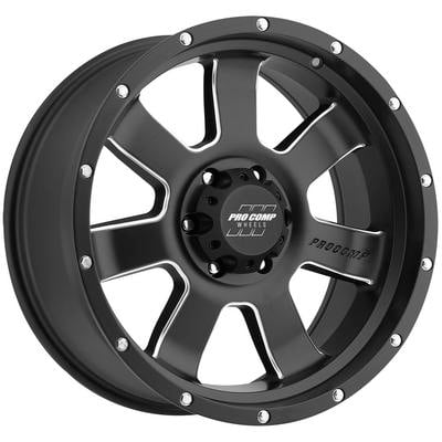Pro Comp 39 Series Inertia, 17x9 Wheel with 6 on 5.5 Bolt Pattern - Satin Black with Stainless Steel Bolts - 5139-7983